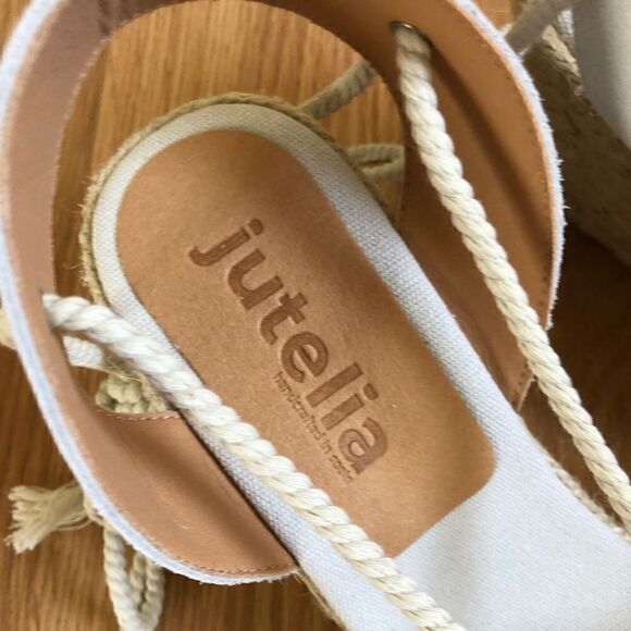 NWT Jutelia Made In Spain Women’s Suede Flower Wedge Espadrilles - Picture 10 of 14